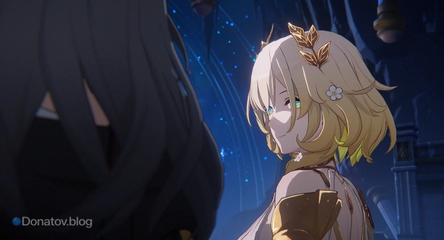 Аглая с Первопроходцем в Honkai: Star Rail