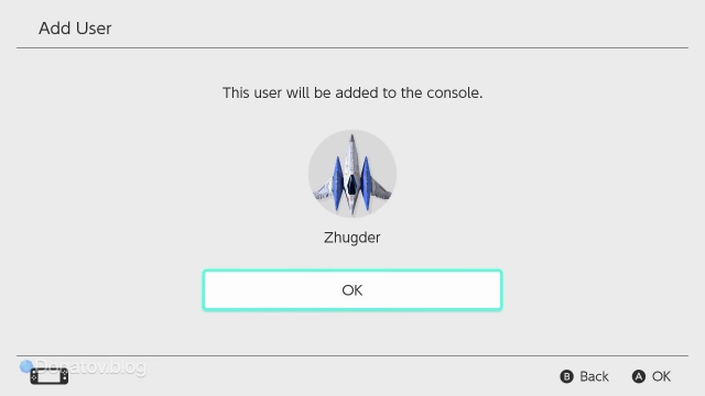Добавление нового пользователя на Nintendo Switch