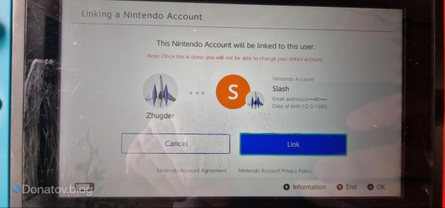 Привязка аккаунта Nintendo