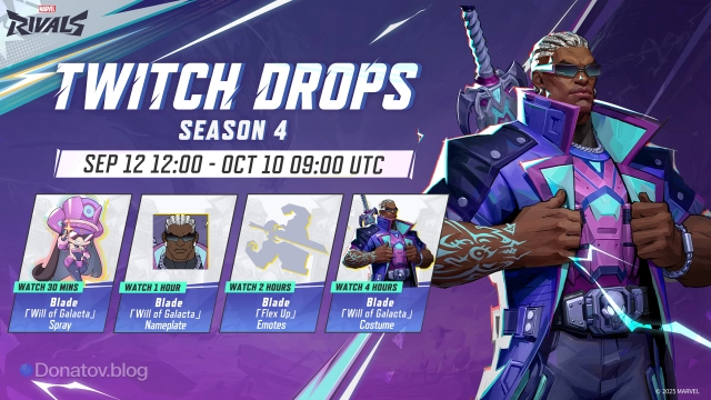 Marvel Rivals Twitch drops S4 — наглядно