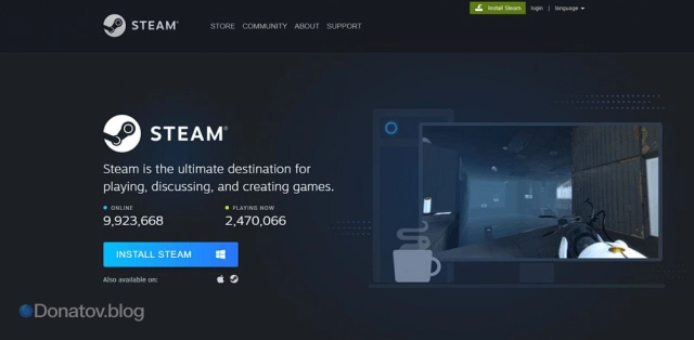 Мошеннический клон страницы Steam