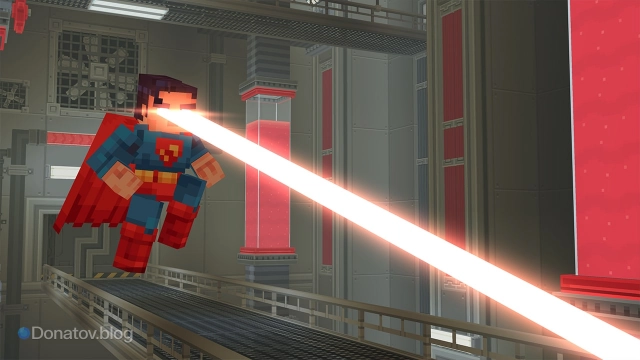Тепловое зрение супермена в Superman DLC для Майнкрафта
