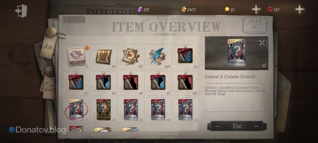 General A Costume Unlock в Identity V