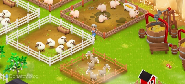 Роза работает на ферме в Hay Day
