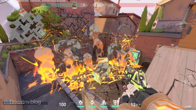 Площадь применения ультимативной способности «Раскат грома» (X)