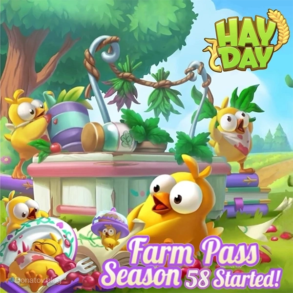 Цыплята на иллюстрации нового сезона Farm Pass в Hay Day