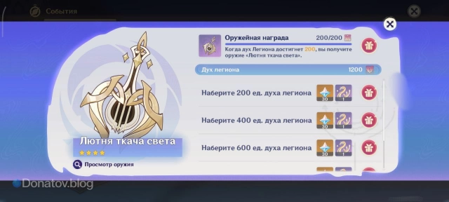 Награды за сбор духа Легиона