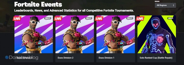 Трекер турниров Fortnite