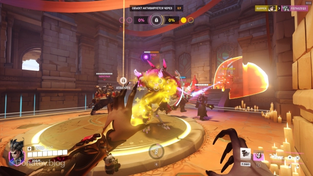 Геймплей Мойры в режиме «Overwatch: Классика — GOATS Meta»