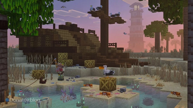 Мусор на суше в MInecraft