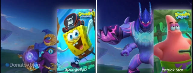 Карточки для скинов коллаборации MLBB х SpongeBob
