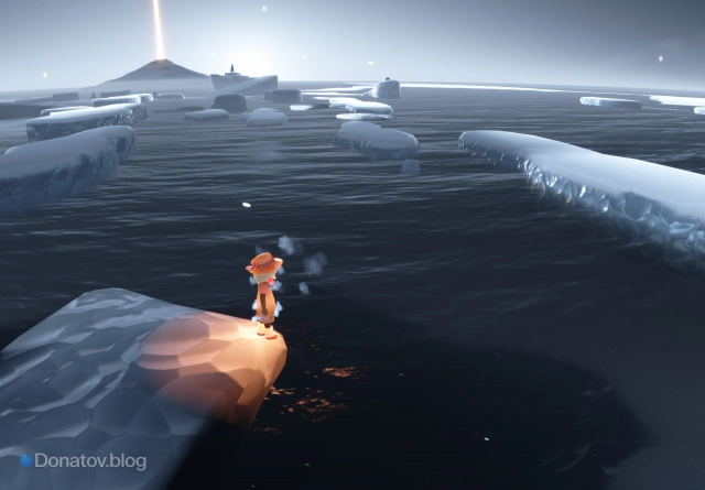 Удачное положение льдины для прыжка