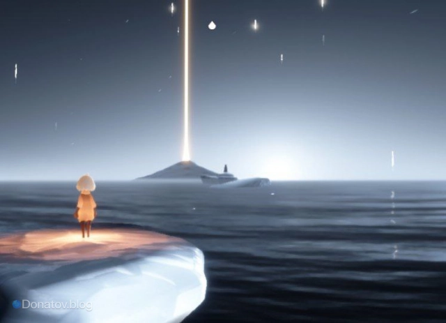 Ребёнок света на локации испытания во время прилива