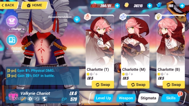 Меню выбора стигматы в Honkai Impact 3rd