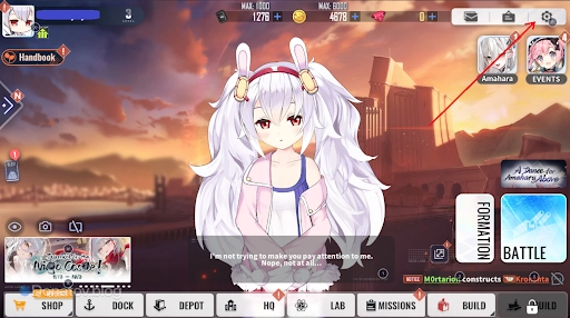 Главное меню Azur Lane