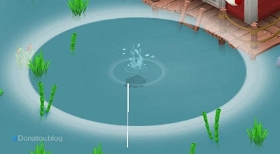 Процесс рыбалки на удочку в Hay Day