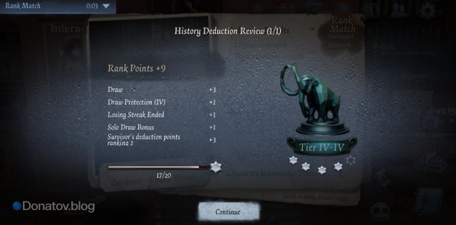 Результат Ранга в Identity V