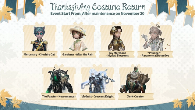 Thanksgiving Costume Rerun в Identity V
