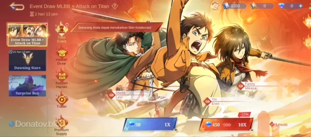 Событие MLBB х Attack on Titan