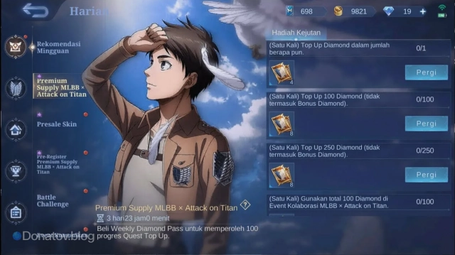 Премиум-припасы MLBB х Attack on Titan
