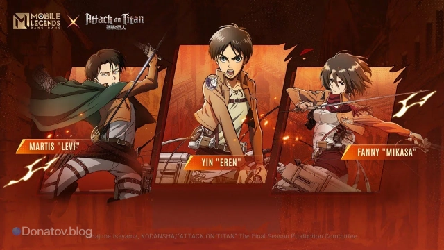 Коллекционные облики MLBB х Attack on Titan