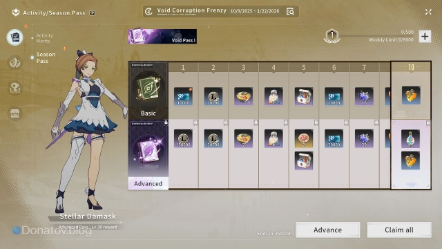 Сезонный пропуск в Blue Protocol: Star Resonance