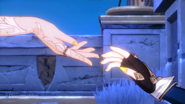 Цифер пытается схватить Аглаю за руку