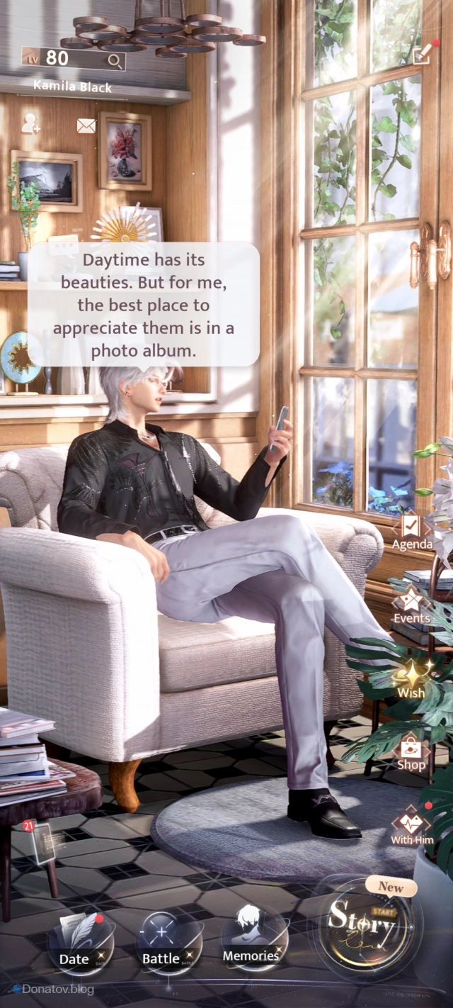 Главный экран в Love and Deepspace