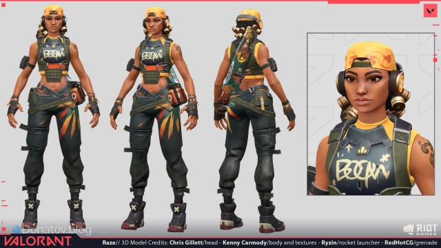 Концепт-арт модели агента Raze