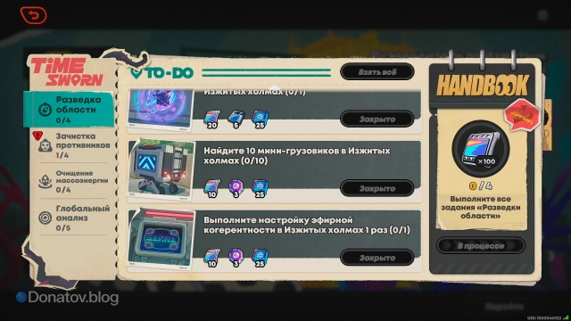 Задания «Путеводителя по Изжитым холмам»