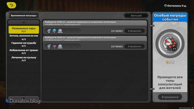 Награды события «Гадательная терапия» в ZZZ