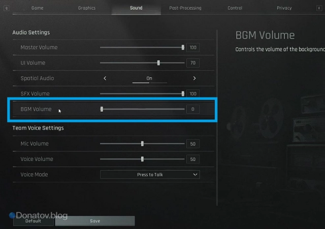 Настройки звука Arena Breakout: Infinite