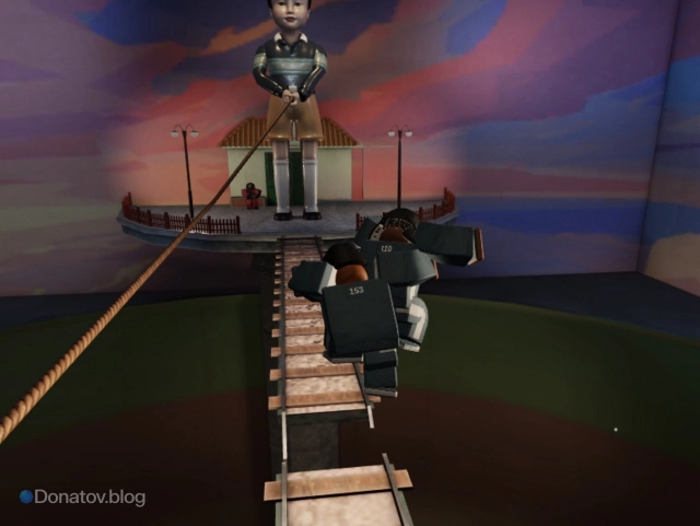 Скакалка здесь движется медленнее