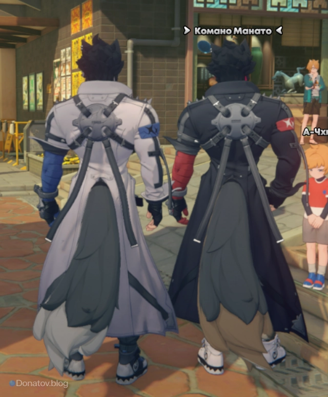 Сравнение скинов Комано Манато сзади в ZZZ