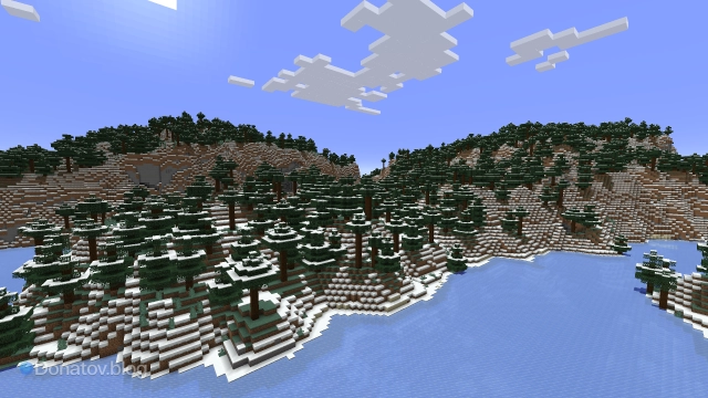 Заснеженная тайга в Minecraft