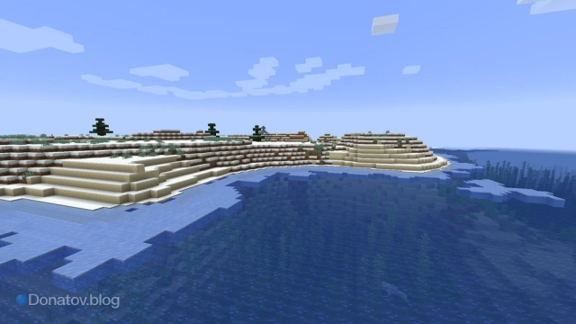 Заснеженный пляж в Minecraft