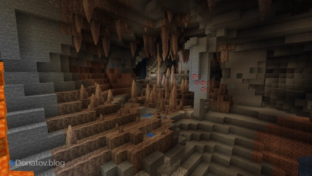 Карстовые пещеры в Minecraft