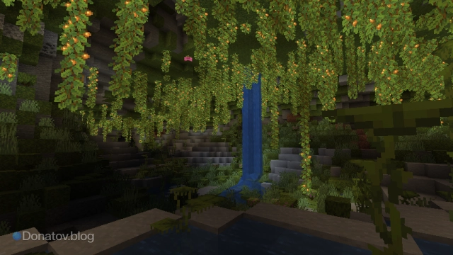 Пышные пещеры в Minecraft