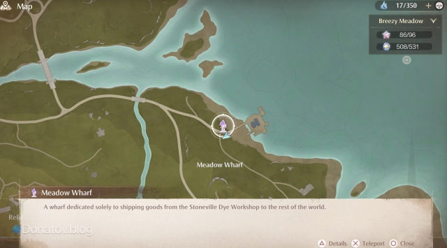 Расположение штампа Meadow Wharf