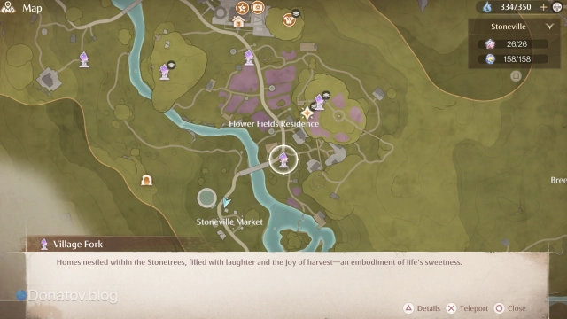 Расположение Stoneville Market в Infinity Nikki