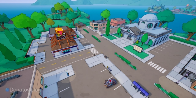 Иллюстрация «Коррупционного квартала» в Fortnite