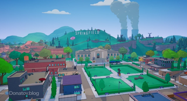 Иллюстрация «Спрингфилдской городской площади» в Fortnite