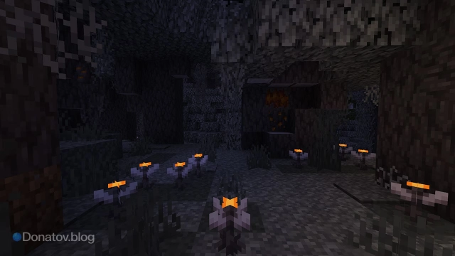 Распустившиеся глазоцветы в Minecraft