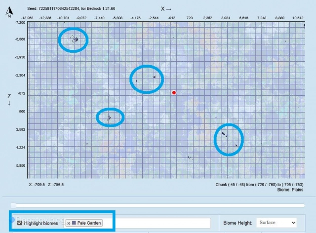 Бледный сад в биом-файндере