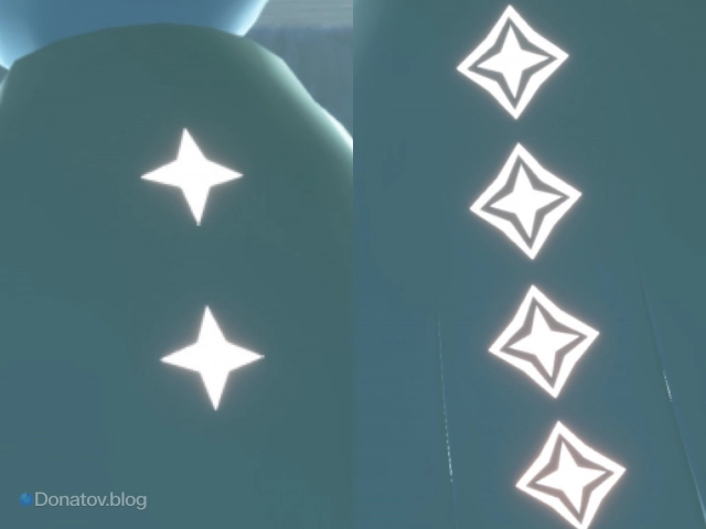 Символы на накидке с обводкой и без неё