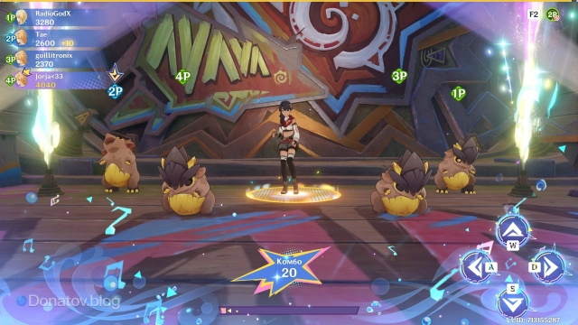 Набор комбо в конце композиции