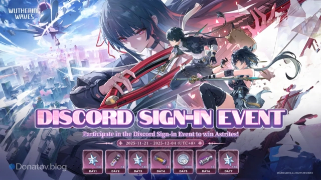 Награды за отметки в Discord Sign-In в версии 2.8 Wuthering Waves