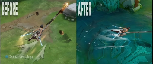 Сравнение анимаций скина на Фанни «Микаса» в Mobile Legends: Bang Bang