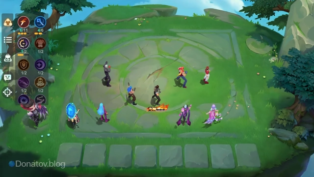 Пример состава из взаимосвязей KOF и «Маги» для Чонга в Magic Chess: Go Go