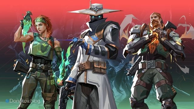 Иллюстрация Cypher с другими агентами Valorant